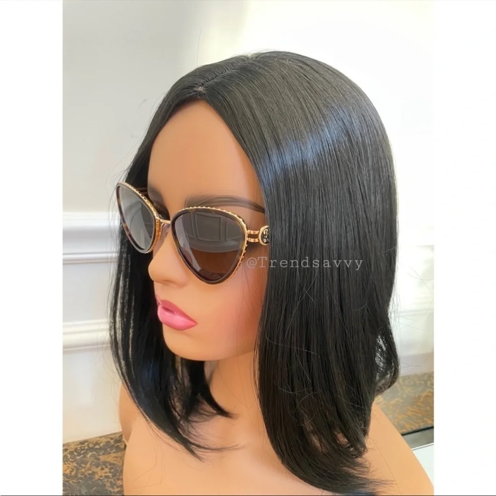 Moschino 57mm Cat Eye Sunglasses Havana Gold Green Lens NWT